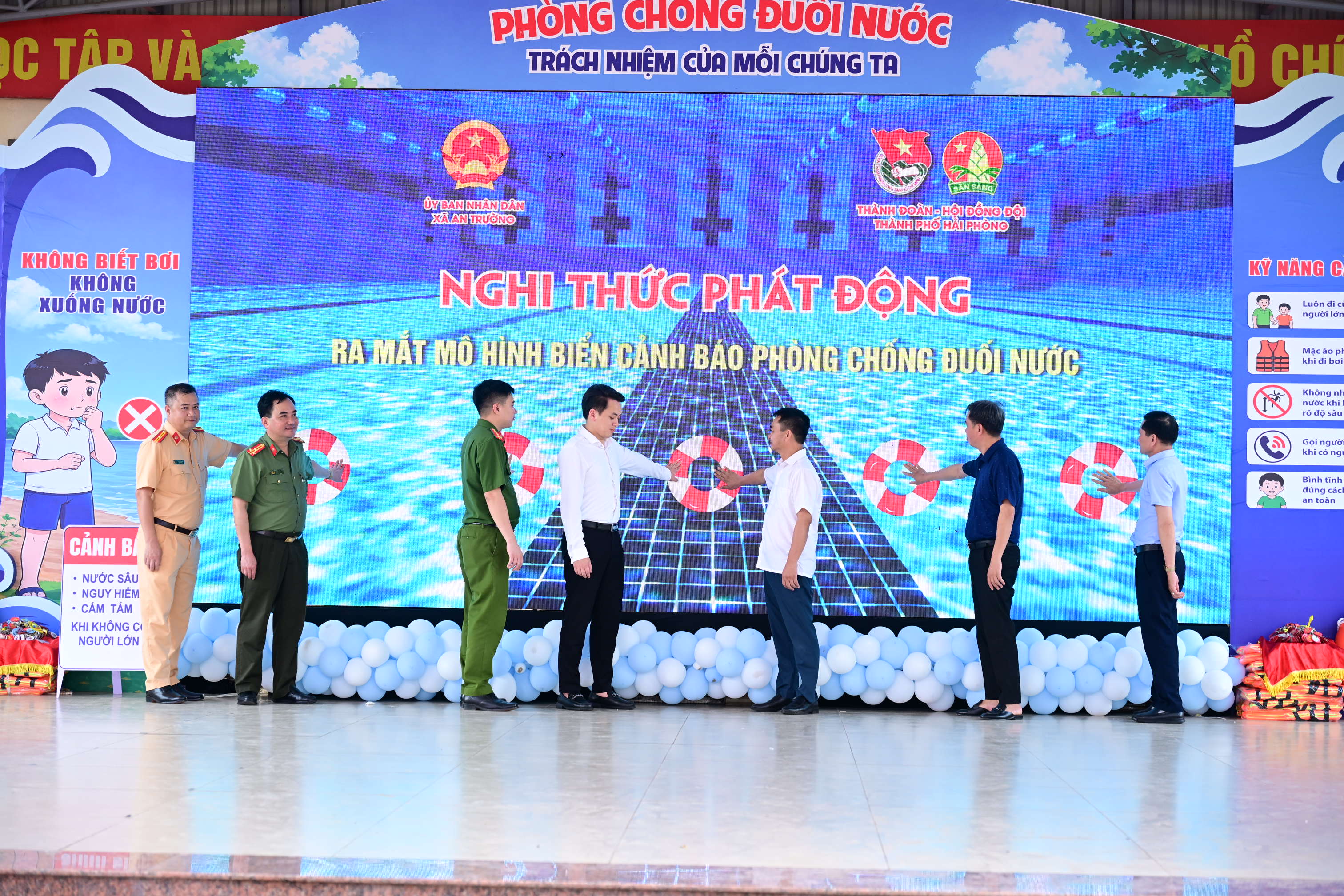 Triển khai mô hình “Biển cảnh báo phòng, chống đuối nước” cho trẻ em tại xã An Trường